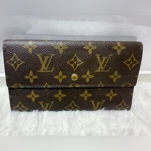 LOUIS VUITTON-TH0967 Portefeuille International Wallet Monogram Canvas